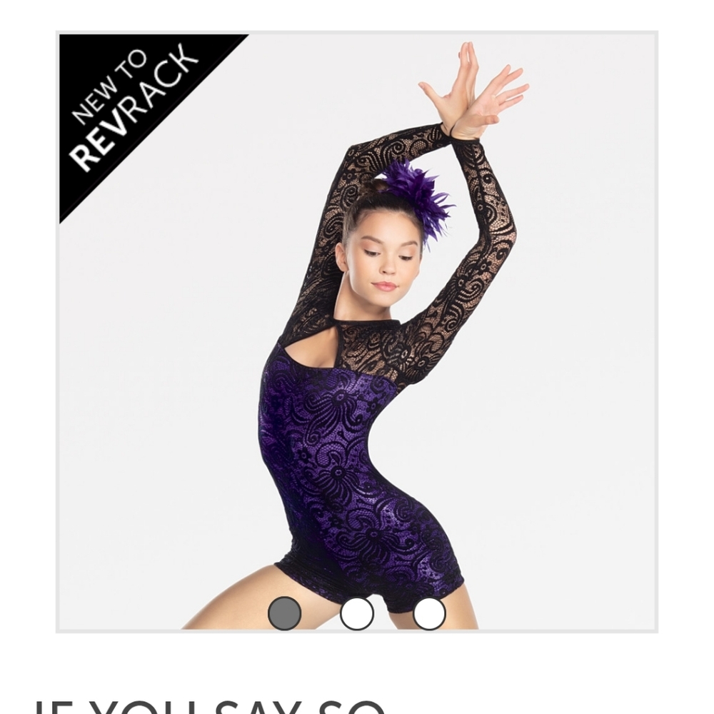Girks Black and Purple Lace Dance Costume